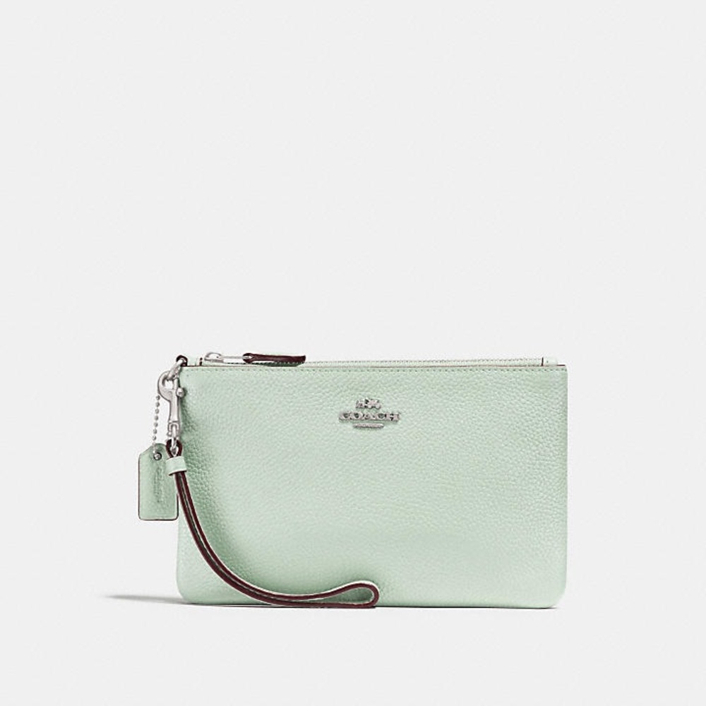 New Pale mint green / sea green Coach wristlet